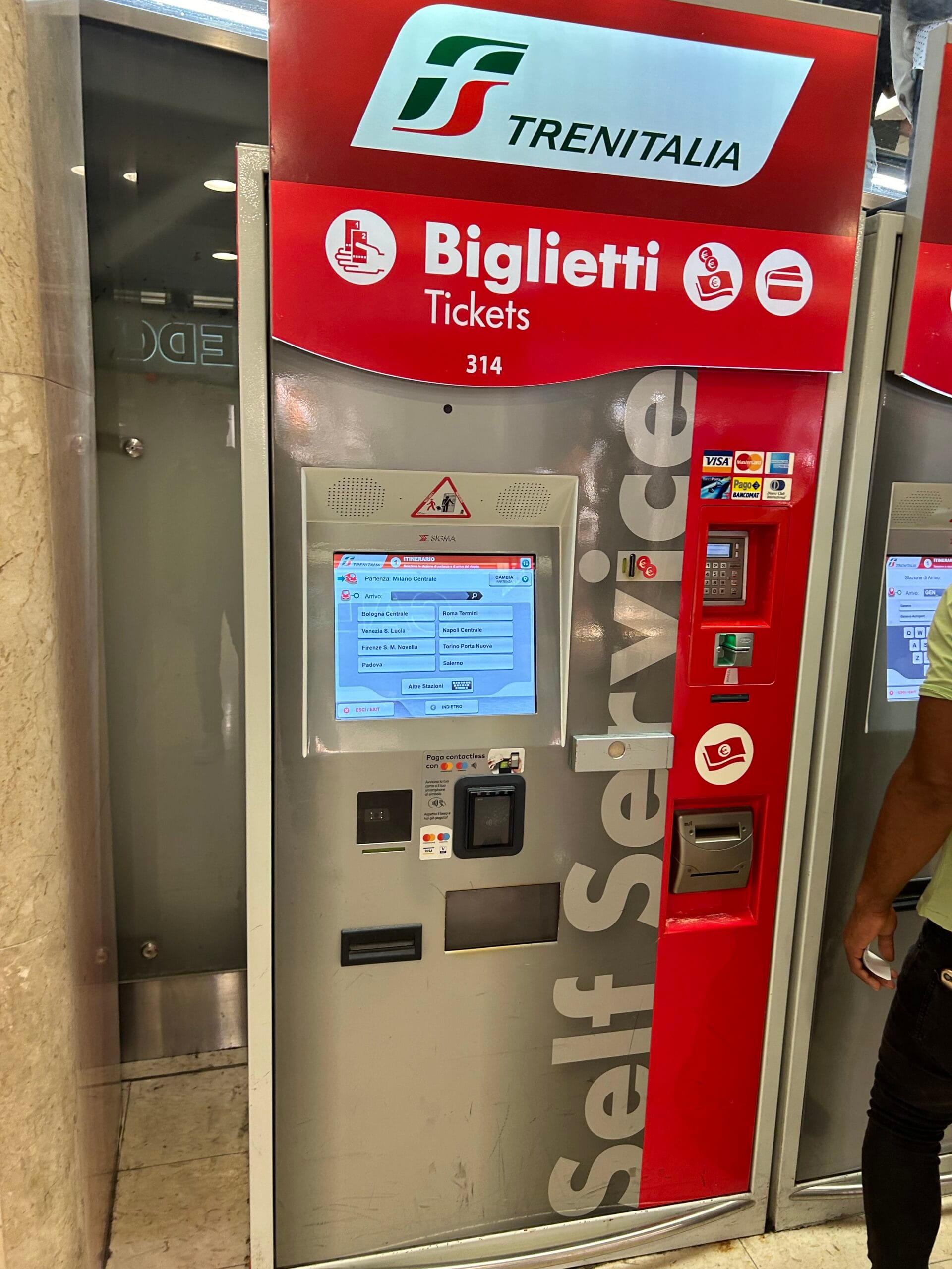 Ticketautomaten op Milaan Centraal